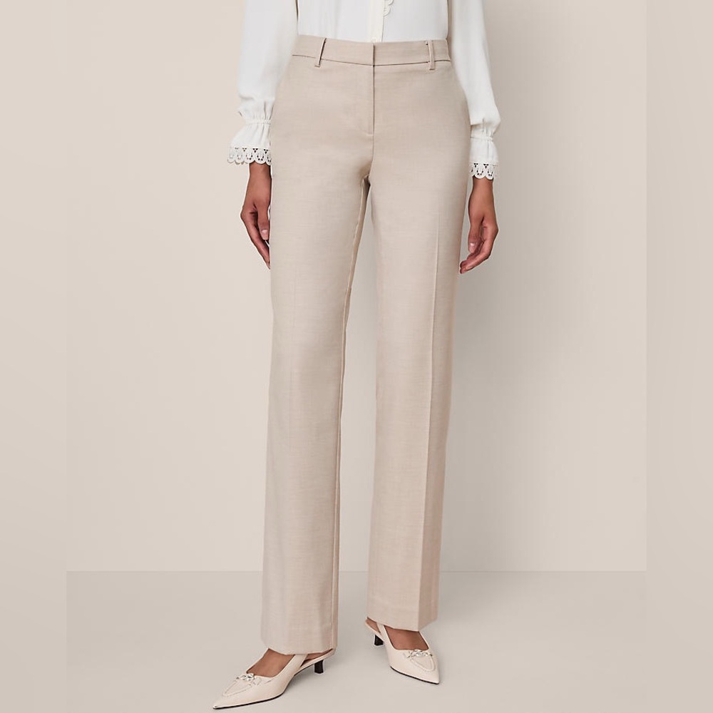 Ann Taylor Factory “The Trouser” Curvy Fit Straight Leg Pants in Stone Sz 6 NWT
